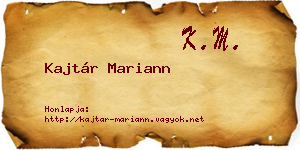 Kajtár Mariann névjegykártya
